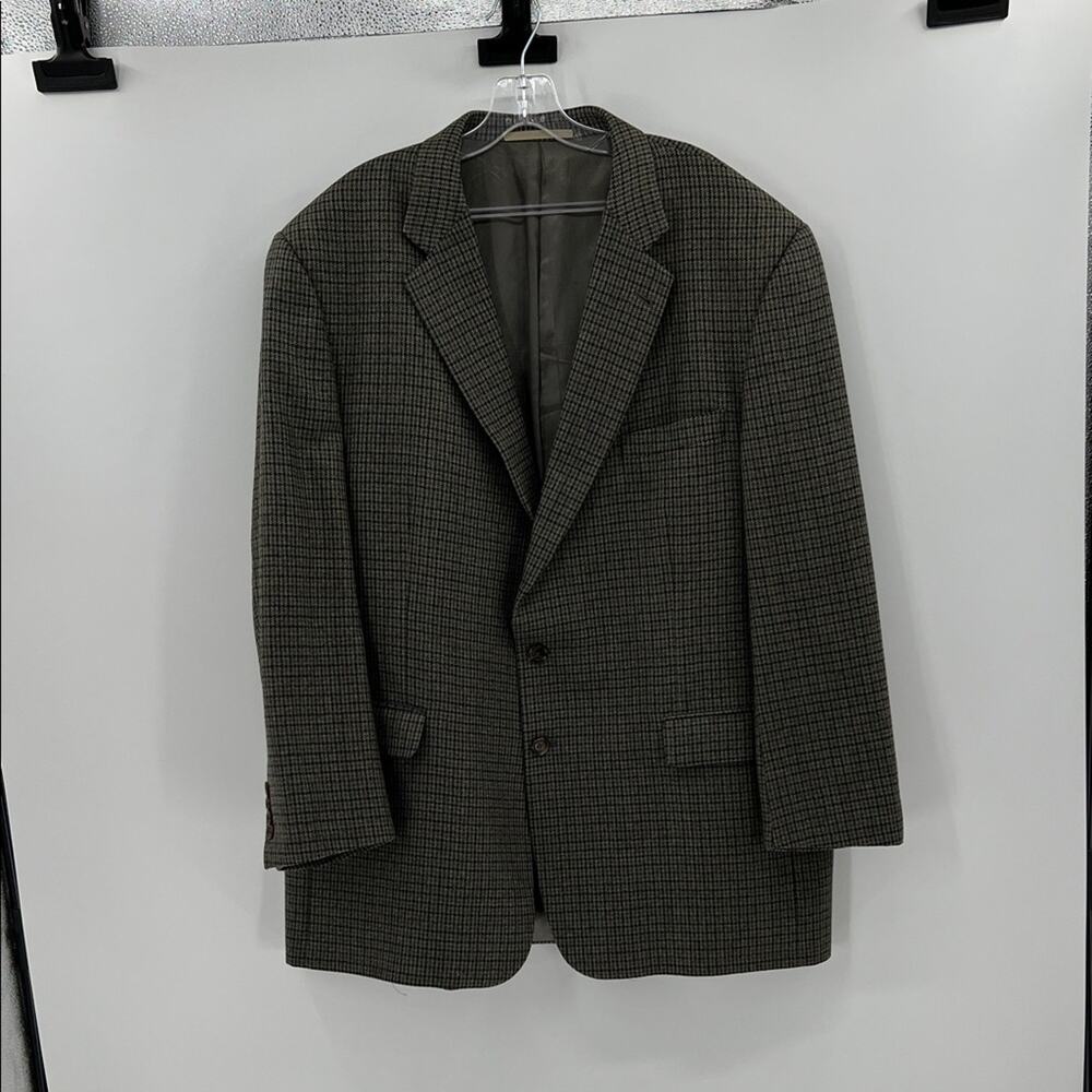 Burberry London Men's Wool Herringbone Two Button Blazer - Tan Multi - 48L